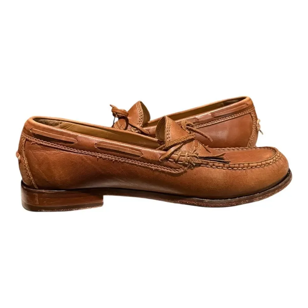 Cole Haan Pinch Men’s Tassel Kilted Leather Moccasin Cognac Brown Size 9.5 M
